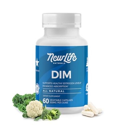 NewLife Naturals DIM Supplement 300mg for Hormonal Balance, Acne, Estrogen
