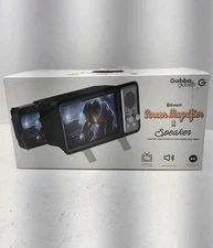 Gabba Goods Screen Magnifier & Speaker Bluetooth Model GG-RBTV-BKSL.  **New**