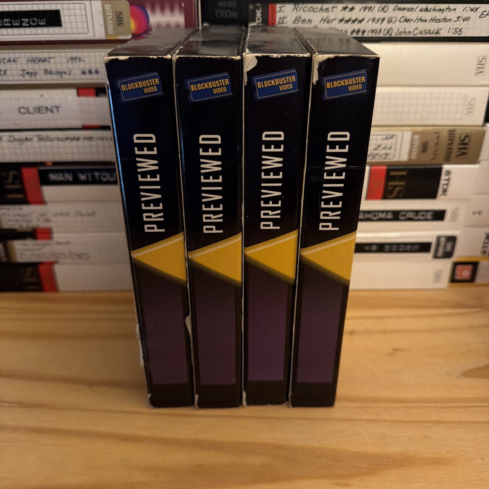 4 Blockbuster Previewed VHS Tapes