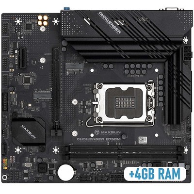 Maxsun MS-Challenger B760M Micro-ATX DDR4 Gaming Mainboard, 4GB RAM