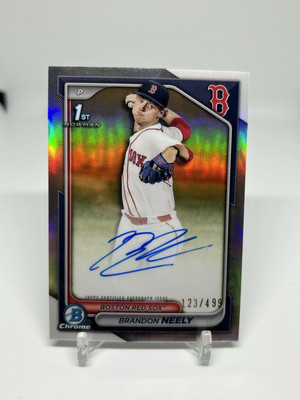 #'ed/499 AUTO   BRANDON NEELY RC 2024 Topps 1st Bowman Chrome Silver Refractor