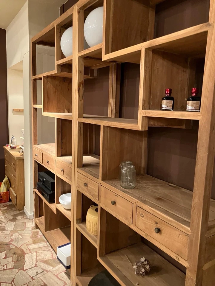 Libreria In Teak Divisibile In Due Parti - Immagine 4 di 4