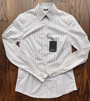Kiton Women s Striped  Shirt Size Medium ( 42EU) Made In Italy %100 Cotton