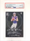 J.J. MCCARTHY 2024 DONRUSS OPTIC ROOKIE RECRUITS VIKINGS RC PSA 10 Q0004