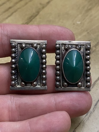 Vintage Estate Signed Sterling Silver 925 Screw Back Earrings