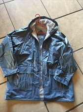Womens Rain Jacket Raincoat Hooded Lightweight Medium Blue Vinyl Nwot