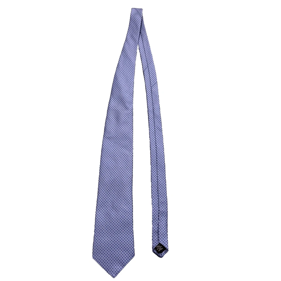Corbata para hombre Paul Dione patrón azul 100 % seda 58" x 3,5" Foto 2 de 4