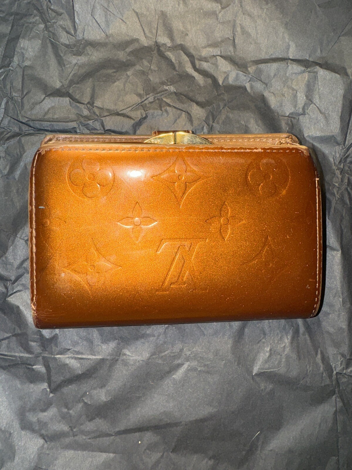 Authentic Louis Vuitton LV Vernis Portefeuille Viennois Leather Wallet