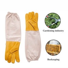 1Pair Anti-bee Gloves Thick Sheepskin Beekeeping Equipment Yellow