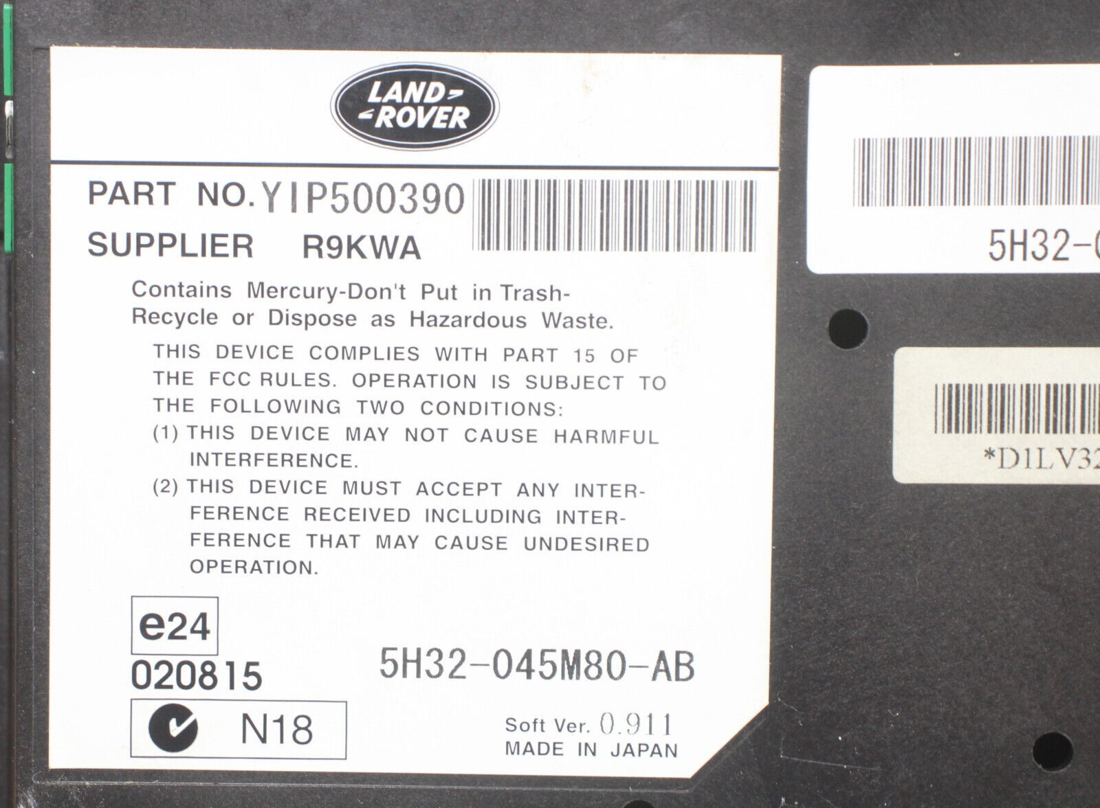 2010-19 ASTON MARTIN RAPIDE FRONT LEFT SIDE SEAT HEADREST HEAD REST DISPLAY OEM