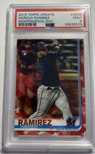 2019 Topps Update Harold Ramirez #US38 Independence Day Rookie RC PSA 9 #/76