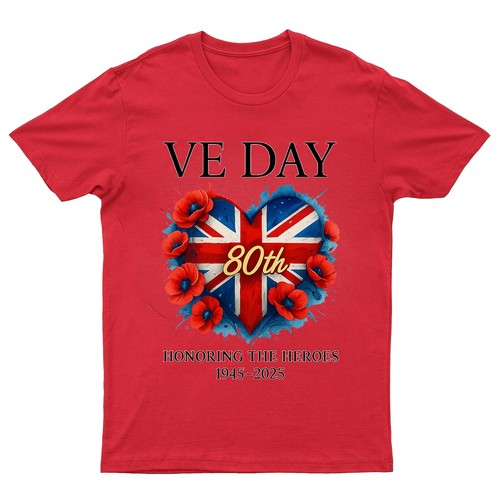 VE Day 80th Anniversary 2025 Adult Kids T-Shirt Victory Celebration War T shirt - Picture 7 of 10