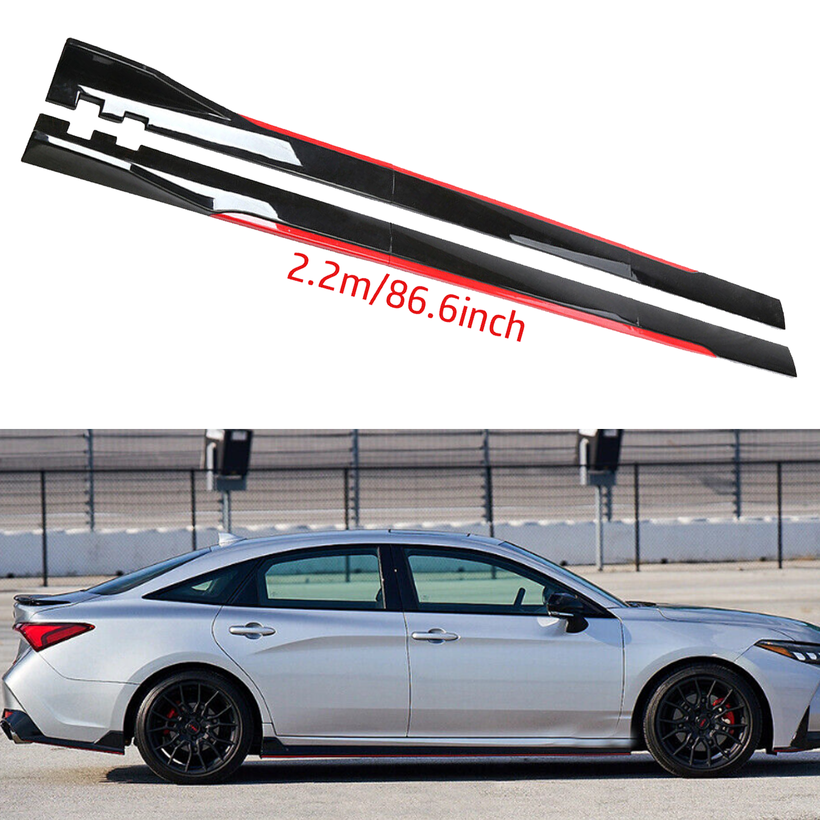 For Toyota Avalon Side Skirt Extension Body Kit Splitter Spoiler Glossy Black