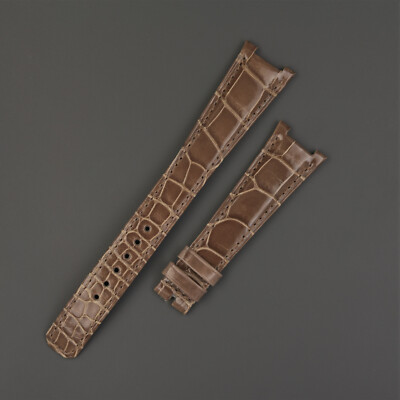 PATEK PHILIPPE NAUTILUS Uhrband watch strap NEW Lady brown Alligator 21mm 21/14