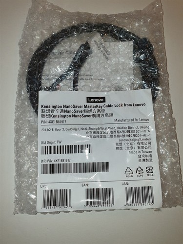 Kensington NanoSaver MasterKey Cable Lock from Lenovo NEW PN 4XE1B81917 - Picture 2 of 8