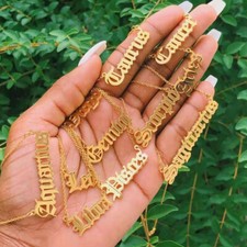 Zodiac Sign Horoscope Necklace Gold Plated Silver Letter Name Astrology Jewelry