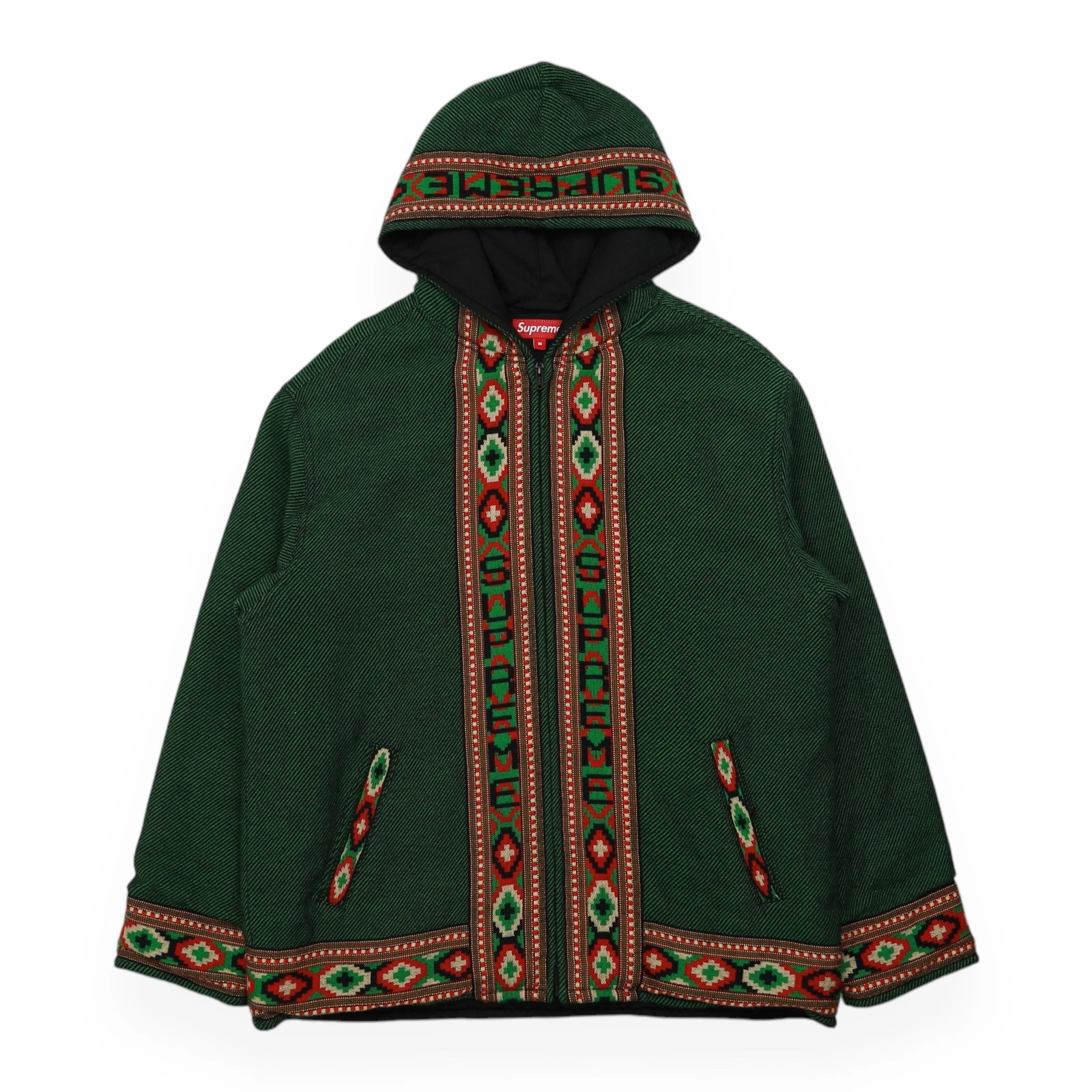 Veste à capuche tissée Supreme taille M verte