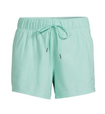 ATHLETIC WORKS Women's XXXL 22 Gym Shorts Buttery Soft Wicking Teal Cream