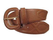 Vintage Dame Belt  Bag Genuine Leather Brown Ladies Belt Size S M