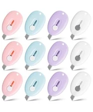 3/12 Mini Box Cutter Retractable Crafting Small Utility Knife Cutters Keychain