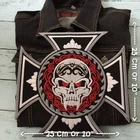 Skull Cross Chopper Biker Motorcycle Iron on Embroidered Large Back patch XL