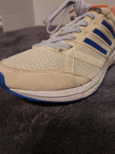 Adidas Adizero Tempo 9 Boost Women US 7 Trainers Shoes Peach Blue Ivory Amputees - Picture 11 of 16