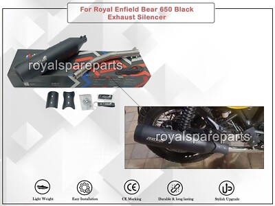 Schalldämpfer Schwarz Silver Stallion Für Royal Enfield Bear 650 2024-2026 Heck