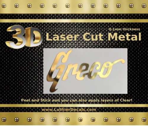 Greco Guitar Decal 3d metal Headstock Restoration Sticker Logo m12