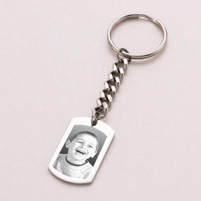 Personalisierter Herren Schlüsselanhänger, Foto & Gravur, Geschenk für Papa, Bruder, Sohn etc