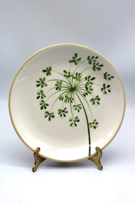 Paula Deen At Home  Low Country  Hand Painted Green Floral 8'' Tapas Plate