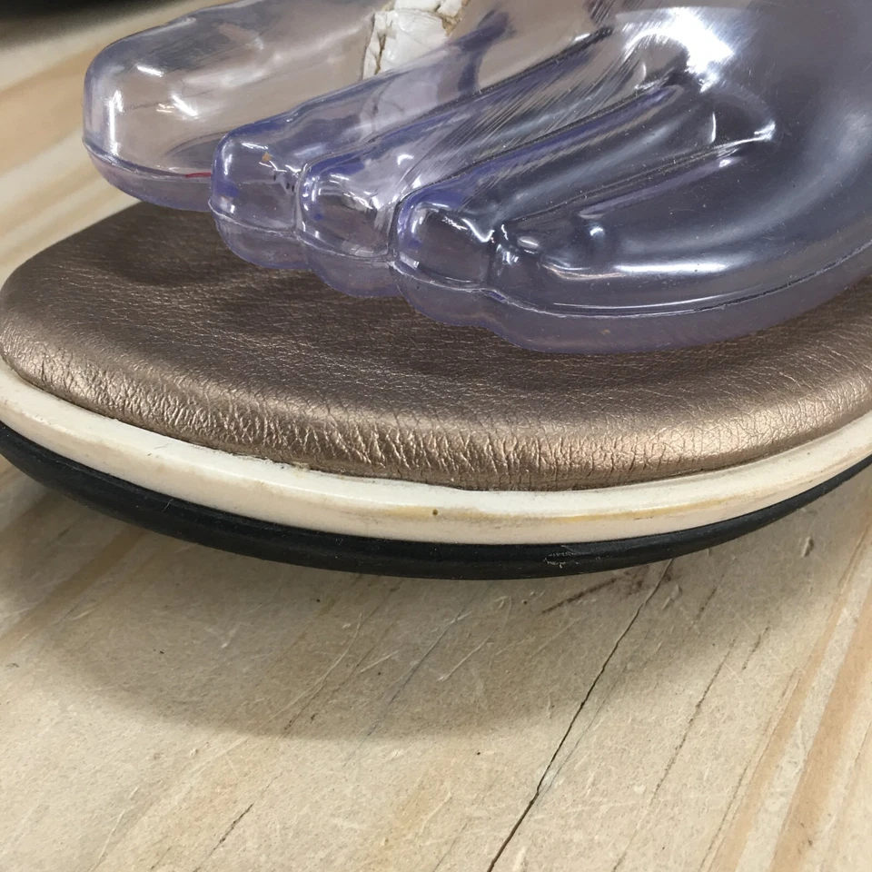 Sandalias LifeStride para mujer 7,5 M Ilsa tanga blancas imitación cuero puntera-poste confort Foto 4 de 4