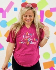Jadelynn Brooke Disney XL Find the magic in every day Shirt Castle WDW Confetti
