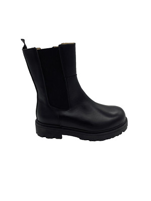 Douuod Black Leather Chelsea Boots Womens EU 32