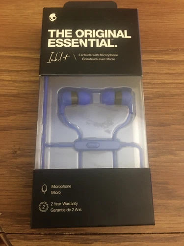 Skullcandy Ink'd Plus Wired Earbuds with Mic in Vibrant Blue