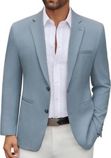 Men's Lightweight Casual Blazer Regular Fit Two Button Sport Coat for Business
