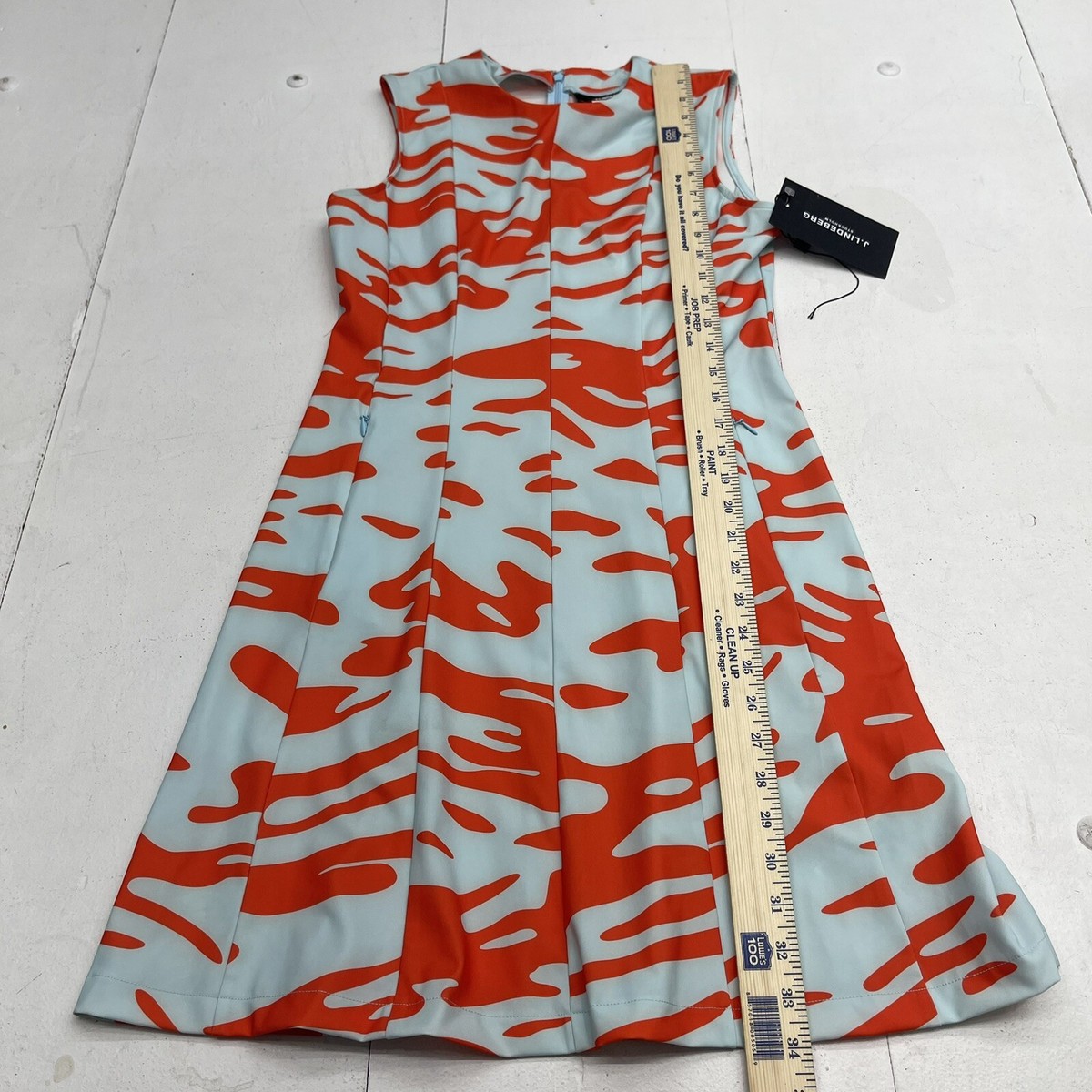 Robe imprimée jasmin J Lindeberg atomiseur Neptune bleu orange femme