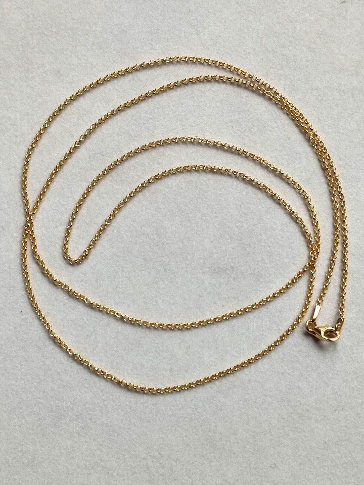 L90CM-Sautoir collier en Vermeil - Argent 925/1000 Plaqué Or -Maille Jaseron