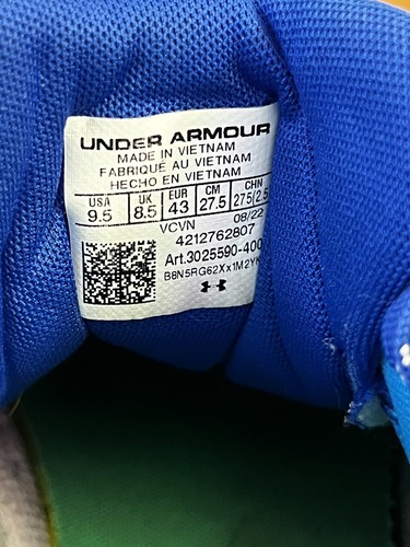 Under Armour Men's UA Leadoff Mid RM Cleats Blue size 9.5 - Picture 15 of 15