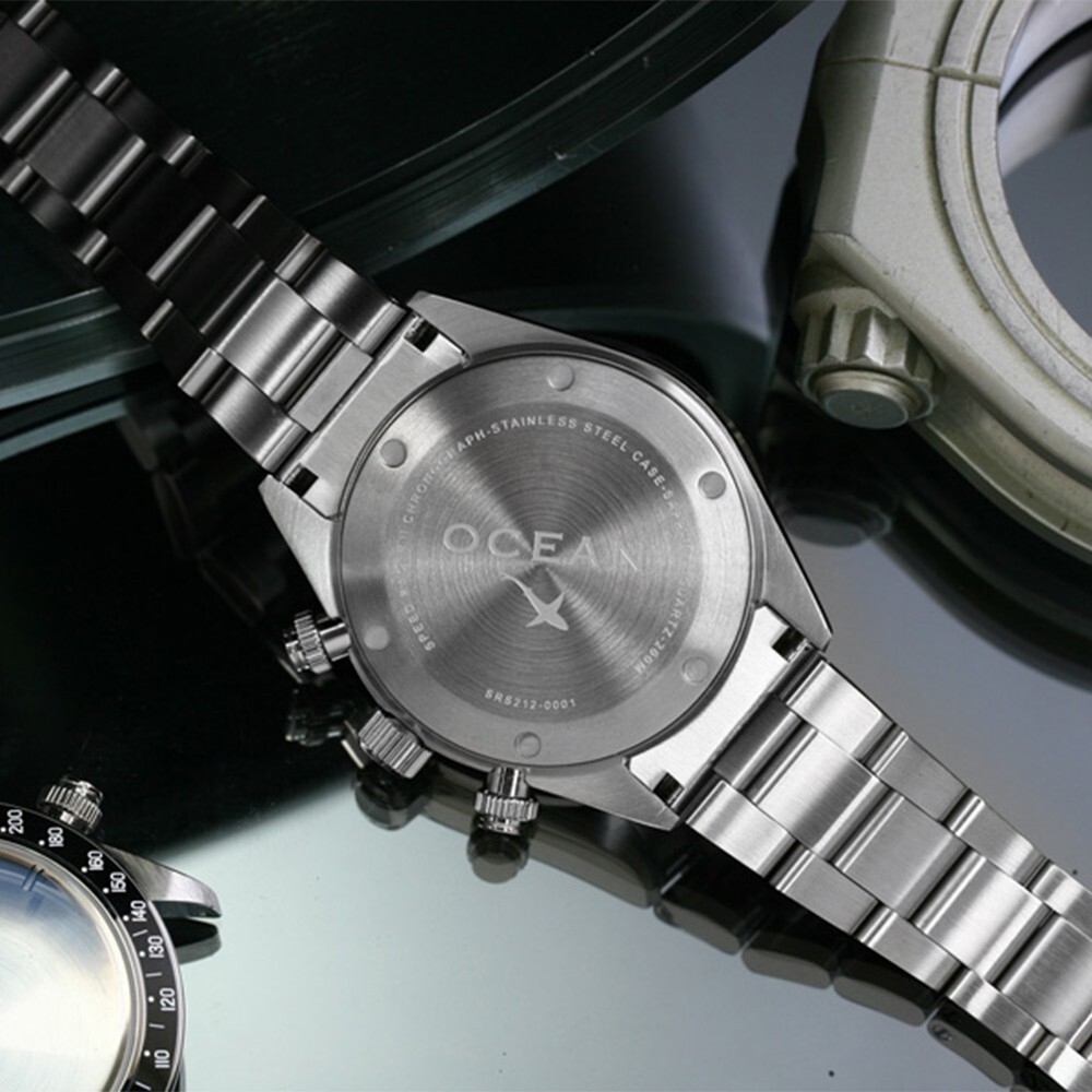 OceanX SRS212 Speed Racer II Men's Watch 41.5mm Cream Dial Panda