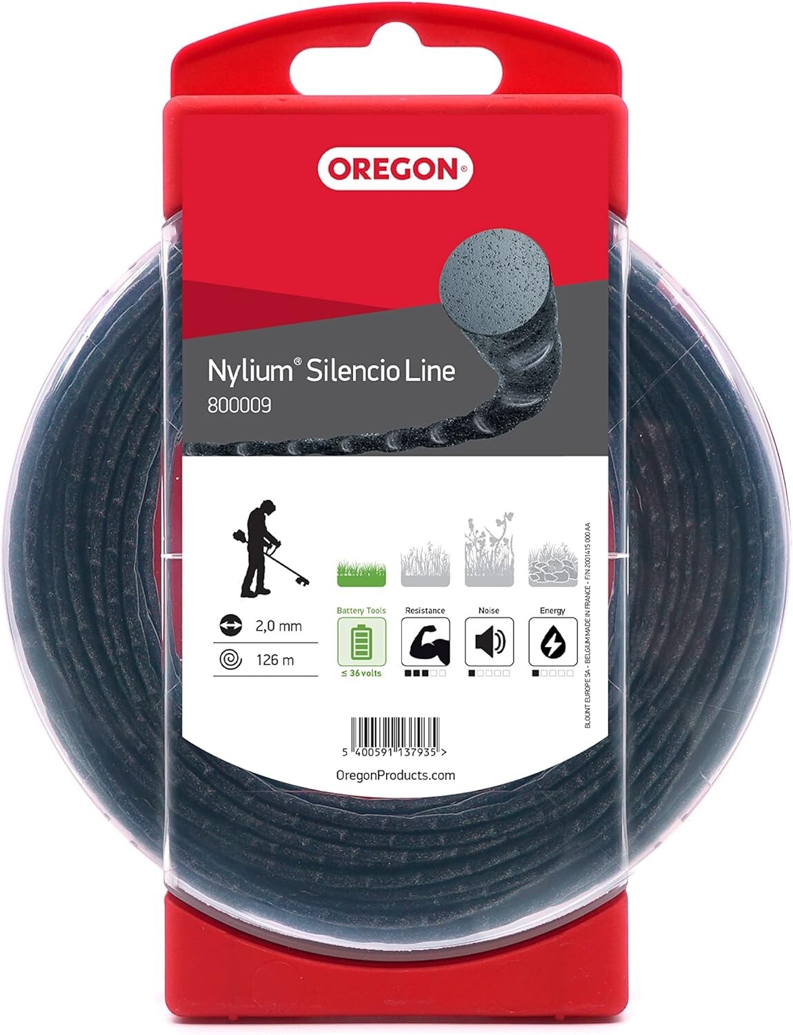OREGON Profi Mähfaden 2,0mm x126m Trimmerfaden Freischneidefaden NYLIUM SILENCIO