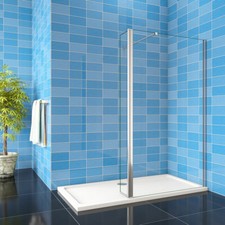 Wet Room Shower Screen With Flipper Walk In Enclosure 8mm NANO Easy Clean Glass