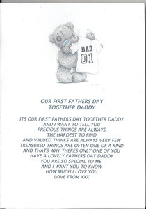 1st fathers day poem