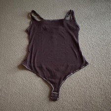 Skims Chocolate Cotton Rib Bodysuit, Size 4X NWT