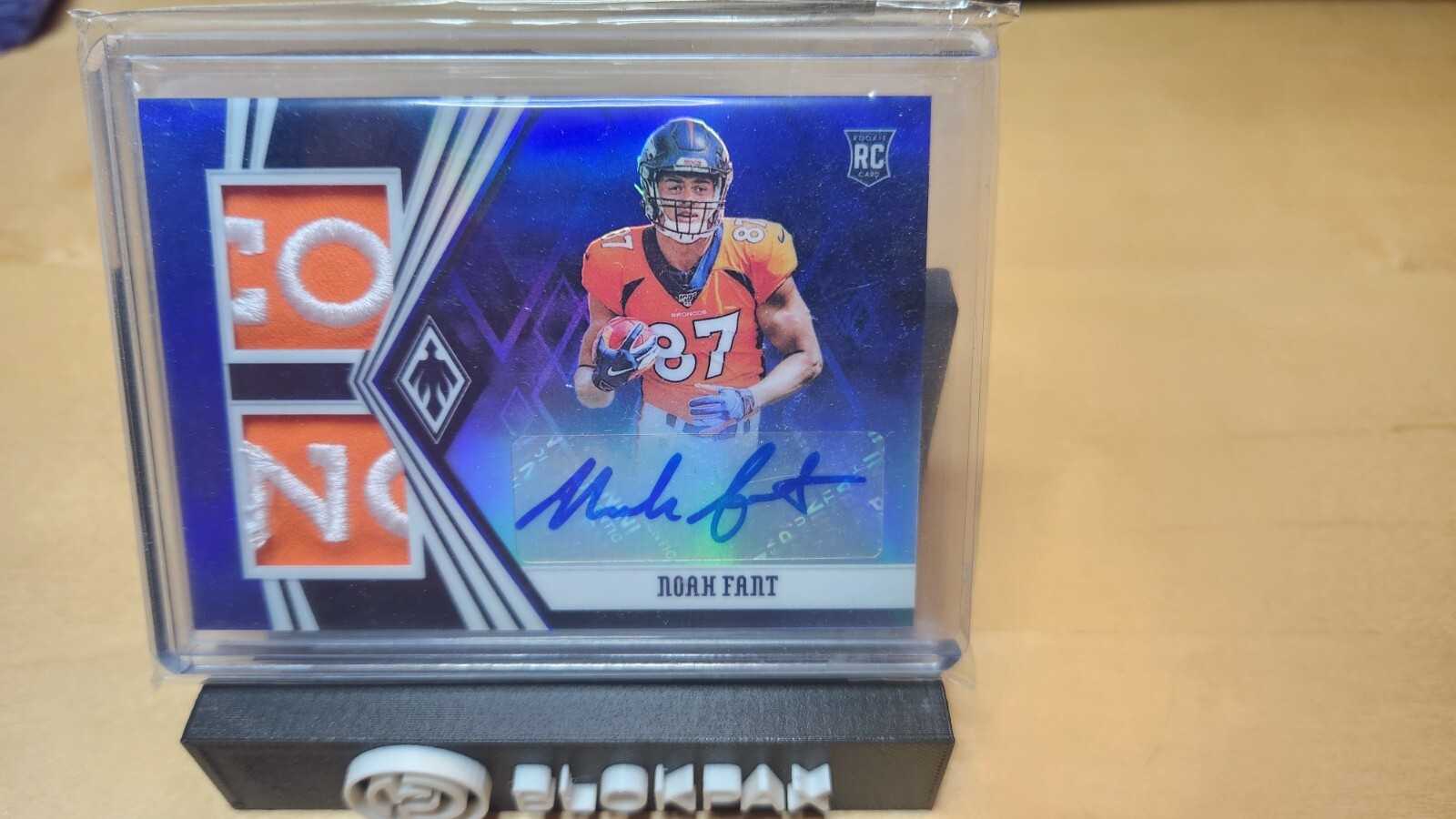 Noah Fant Panini Phoenix Rookie Autograph Jersey #NF Brand Logo 1/1