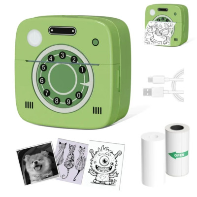 Mini Sticker Printer, Portable Pocket Note Printer Retro design and cute design