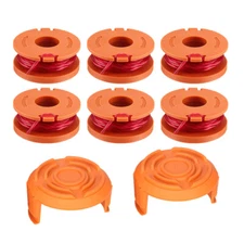 6Pcs Spool Line WA0004 &2Pcs Spool Cap Cover WA6531 Replace Fit for Worx Trimmer