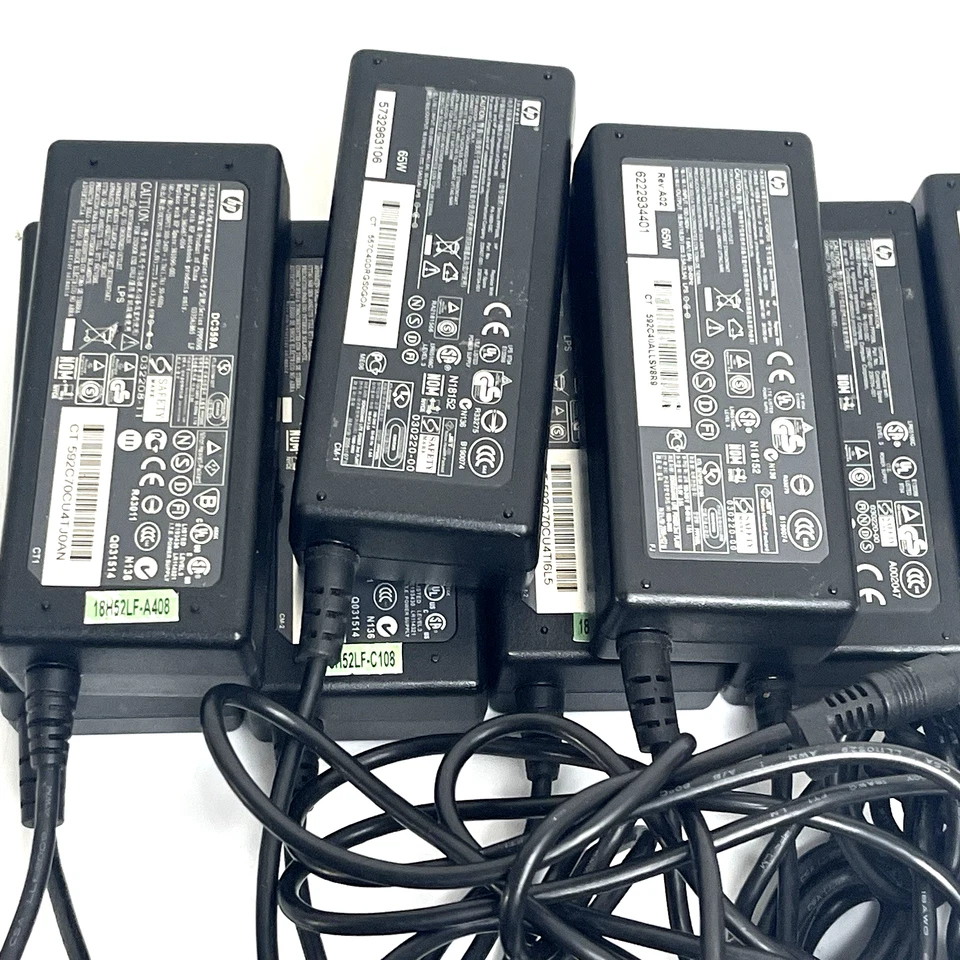 Lote de 8 - Cargador de CA genuino OEM HP 18.5V 3.5A 65W para HP/Compaq DC359A Foto 2 de 4