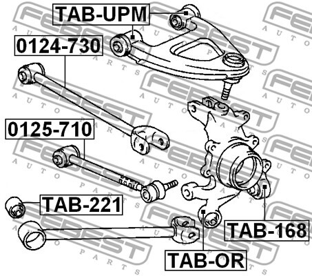 TAB-UPM FEBEST Control Arm-/Trailing Arm Bush for TOYOTA