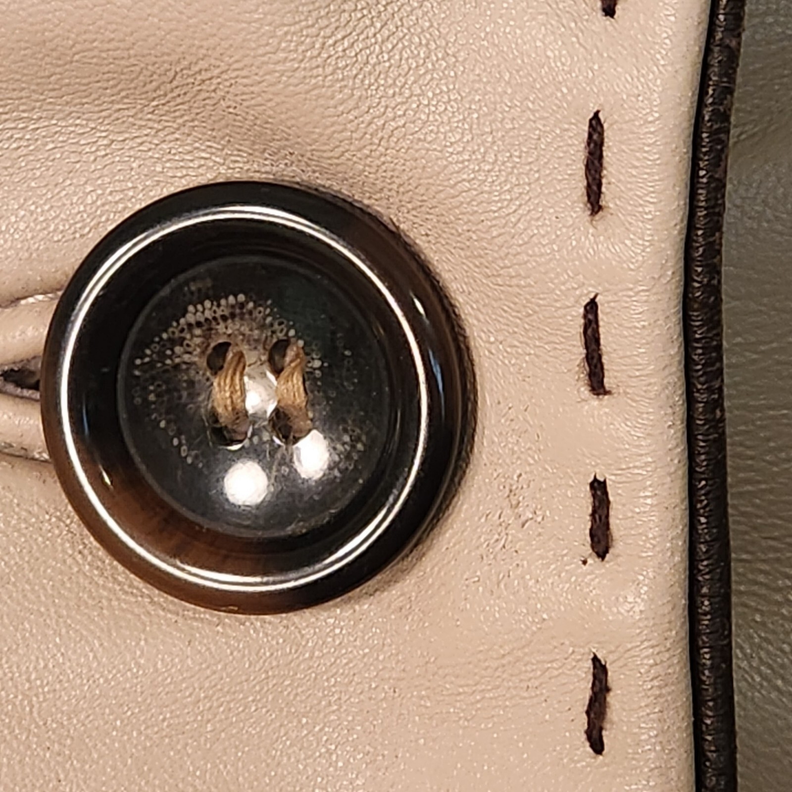 Wilsons Leather Jacket Womens Size M Tan Contrast Stitching Trim eBay