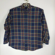 Gant Shirt Mens Large Blue Red Plaid New Haven Oxford Long Sleeve Button Down